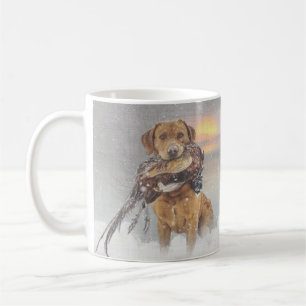 Huningfazant in poster voor tapijten in de winter koffiemok