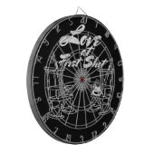 Huningpaar voor Rustic Country Barn Wedding Party Dartbord (Voorkant Links)