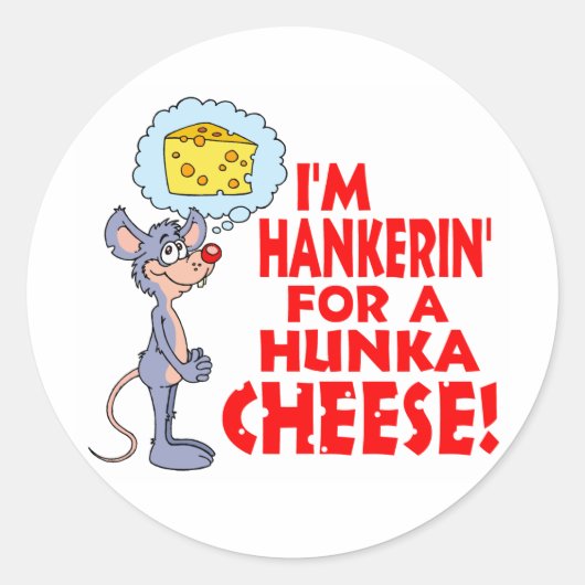 Hunka Cheese Ronde Sticker (Voorkant)