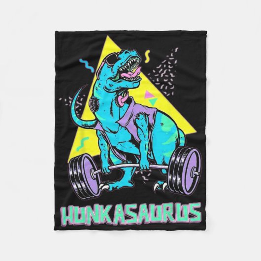 Hunkasaurus Gewichtheffen Bodybuilding Gym Workout Fleece Deken (Voorkant)