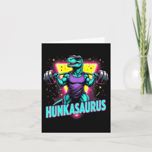 Hunkasaurus Gewichtheffen Bodybuilding Gym Workout Kaart (Voorkant)