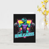 Hunkasaurus Gewichtheffen Bodybuilding Gym Workout Kaart (Gele Bloem)