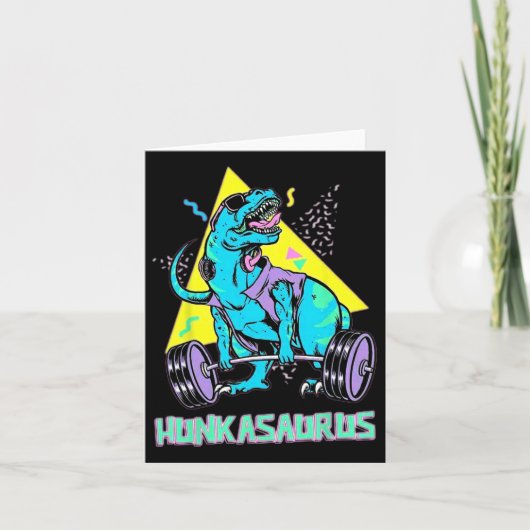 Hunkasaurus Gewichtheffen Bodybuilding Gym Workout Kaart (Voorkant)