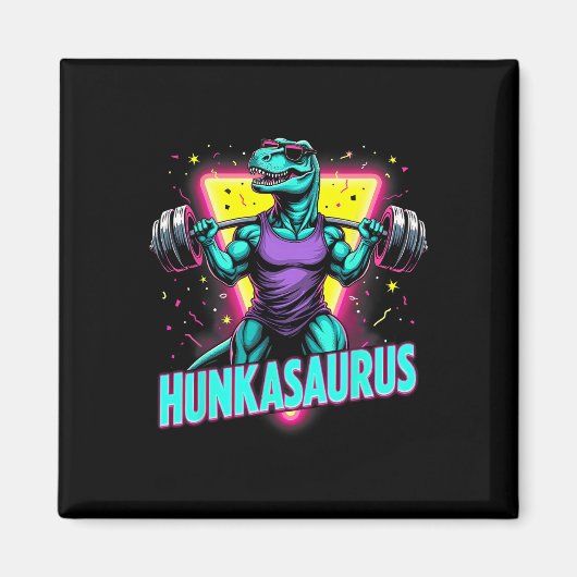 Hunkasaurus Gewichtheffen Bodybuilding Gym Workout Magneet (Voorkant)