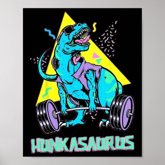 Hunkasaurus Gewichtheffen Bodybuilding Gym Workout Poster (Voorkant)