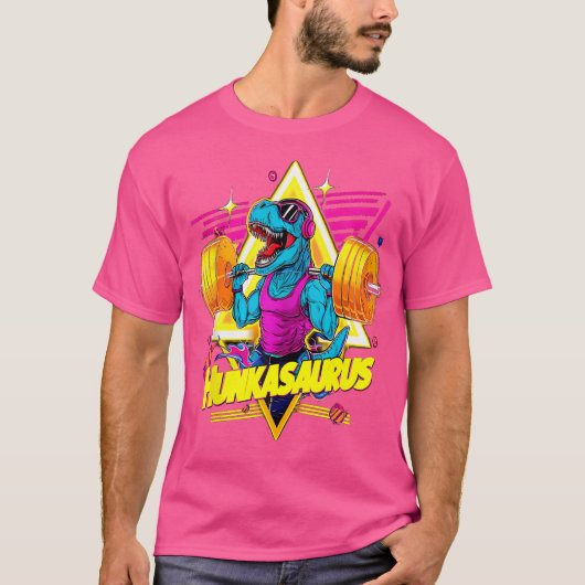 Hunkasaurus Gym Workout T-Rex Powerlifting Bodybui T-shirt (Voorkant)