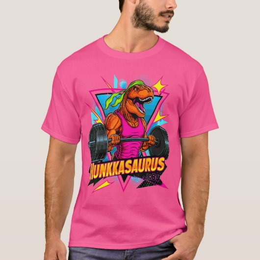 Hunkasaurus Gym Workout T-Rex Powerlifting Bodybui T-shirt (Voorkant)