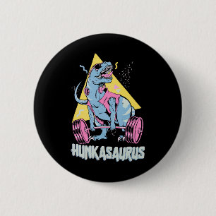 Hunkasaurus T Rex Dinosaur Grappige Gym En Workout Ronde Button 5,7 Cm