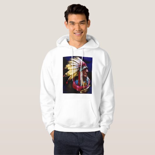 "Hunkpapa" Native Chief original art Hoodie (Voorkant volledig)