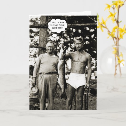 HUNKY VISSER VIST  FOTO GRAPPIG KAART (Gele Bloem)