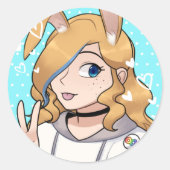 HunneBunn PFP Decal Ronde Sticker (Voorkant)