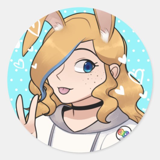 HunneBunn PFP Decal Ronde Sticker (Voorkant)