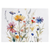 'Hunny' Aquarel Wilde Bloem Geschenkentas Groot Cadeauzakje (Achterkant)