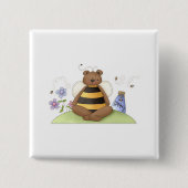 Hunny Beer Vierkante Button 5,1 Cm (Voorkant)