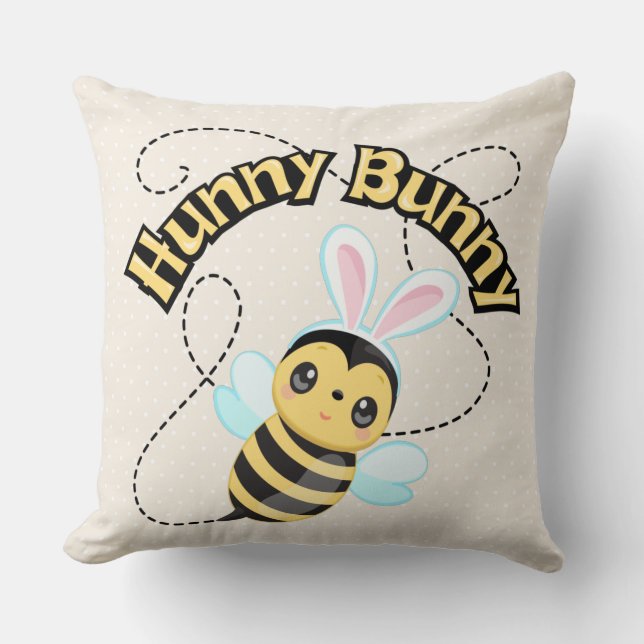 Hunny Bunny Chiffon Cream Polka Dot Pillow Kussen (Voorkant)
