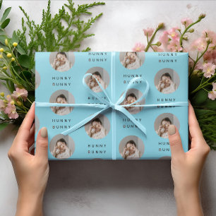 Hunny Bunny Foto Paasweel   Gepersonaliseerd Cadeaupapier