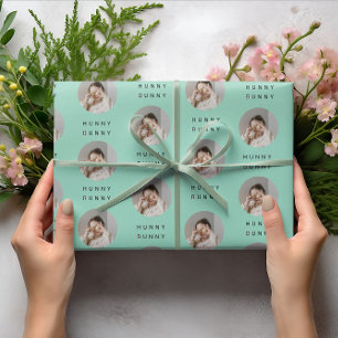 Hunny Bunny Foto Paasweel   Gepersonaliseerd Cadeaupapier