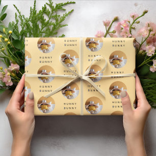 Hunny Bunny Foto Sinaasappel Gepersonaliseerd Cadeaupapier