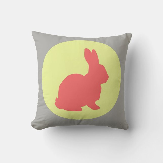 Hunny Bunny Funky Pastel Kleuren Worp Kussen (Voorkant)