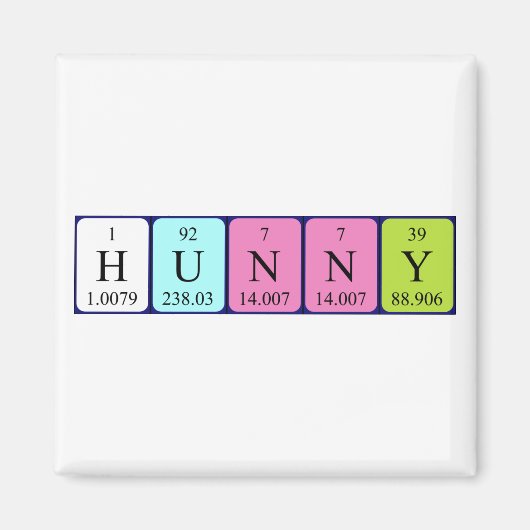 Hunny periodiek table name magnet (Voorkant)