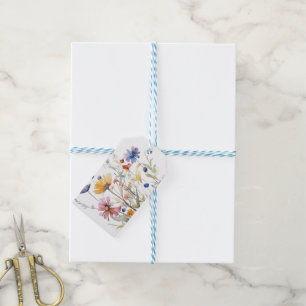 'Hunny' Wildbloem Waterverf Feestje Cadeaulabel