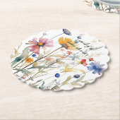 Hunny Wildflower Baby shower Kartonnen Onderzetters (Gekanteld)