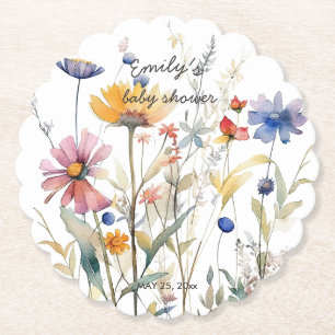 Hunny Wildflower Baby shower Kartonnen Onderzetters