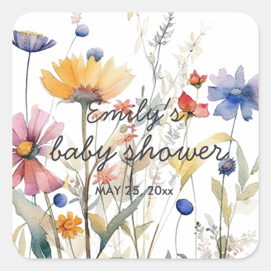 Hunny Wildflower Baby shower Sticker (Voorkant)