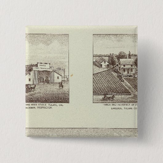 Hunsaker ranch, Woodville Vierkante Button 5,1 Cm (Voorkant)