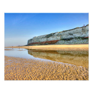 Hunstanton Cliffs Reflected at Low Tide, Norfolk Foto Afdruk