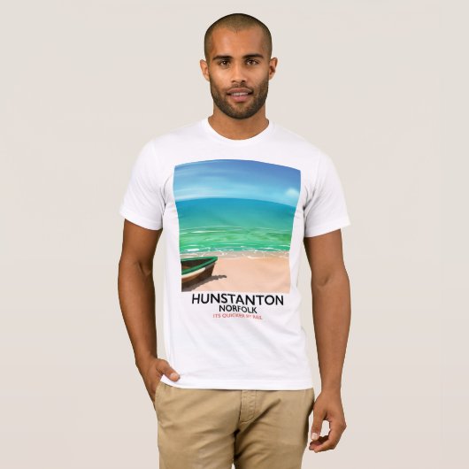 Hunstanton Norfolk Beach reisposter T-shirt (Voorkant volledig)