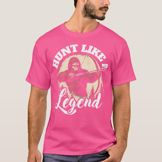 Hunt als een legende Funny Bow Hunting Bigfoot T-shirt (Voorkant)