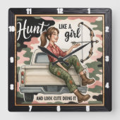 Hunt als een meisje boog vierkante klok (Voorkant)