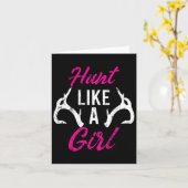 Hunt als een meisje met een grappige Antler Hunter Kaart (Gele Bloem)