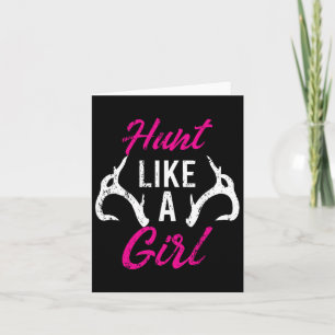 Hunt als een meisje met een grappige Antler Hunter Kaart