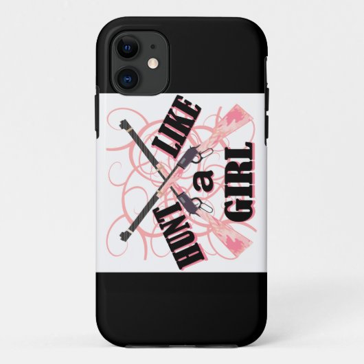 Hunt als een meisje roze Camo Rifle iPhone Case (Achterkant)