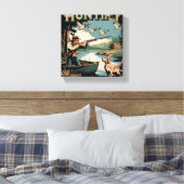 Hunt begint avontuur met gestrekte canvas prints (Insitu (Slaapkamer))