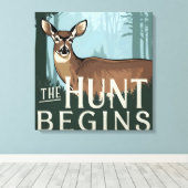 Hunt begint met het vastleggen en weergeven van de canvas afdruk (Insitu (Houten vloer))