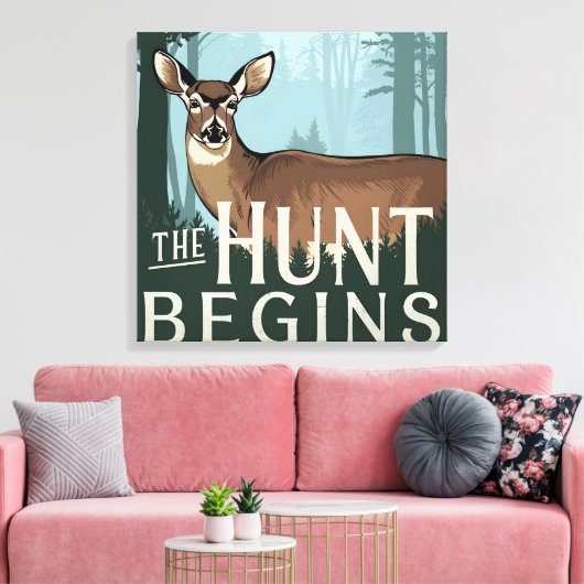 Hunt begint met het vastleggen en weergeven van de canvas afdruk (Insitu (Woonkamer))