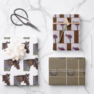 Hunt Club Paard, Tack, hoefijzer Inpakpapier Vel