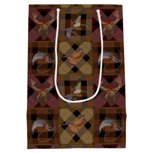 Hunt Club speelde met wilde dieren Medium Cadeauzakje (Achterkant)