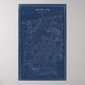 Hunt County, Texas 1894  kaart Poster (Voorkant)