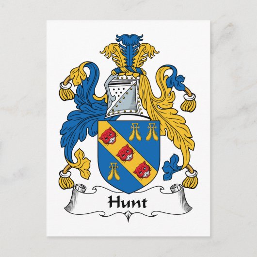 Hunt Family Crest Briefkaart (Voorkant)