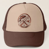 Hunt & Fish in Rose Gold Style Trucker Pet (Voorkant)