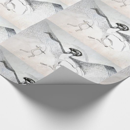 Hunt Graphuc Black White Tekening Cadeaupapier (Hoek)