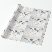 Hunt Graphuc Black White Tekening Cadeaupapier (Uitgerold)