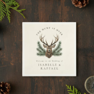 Hunt is over elegante gewei hert hert stag hoofd b servet