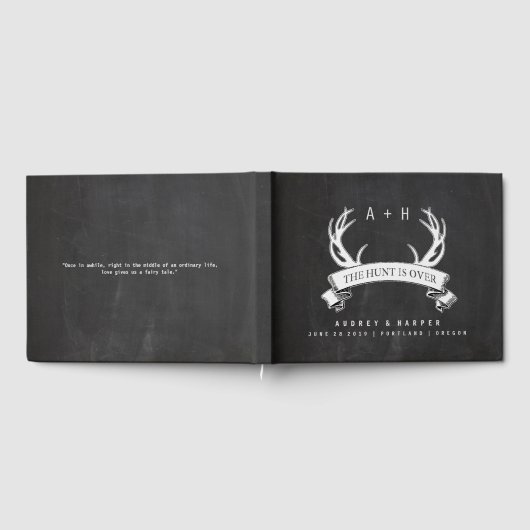 Hunt is over gepersonaliseerd huwelijksgastenboek gastenboek (Volledig)