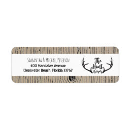 "Hunt is over" Rustic Antler Barnwood Wedding Etiket
