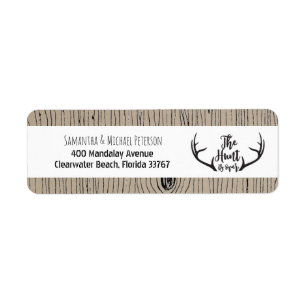 "Hunt is over" Rustic Antler Barnwood Wedding Etiket